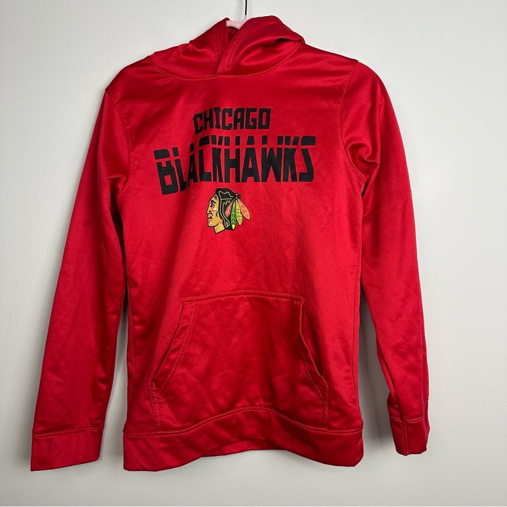 Chicago Blackhawks NHL Red Hoodie Pro hockey sport Size Large Youth